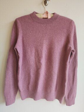 Jennie Liu 100% Cashmere Long Sleeve Sweater in Dusty Rose Mauve - M/L